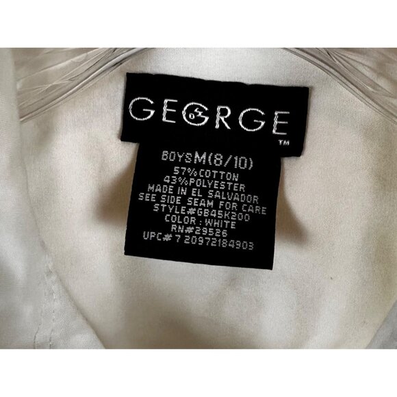 George Size M (8/10) Boys White Dress Shirt otton & Polyester - Picture 4 of 6